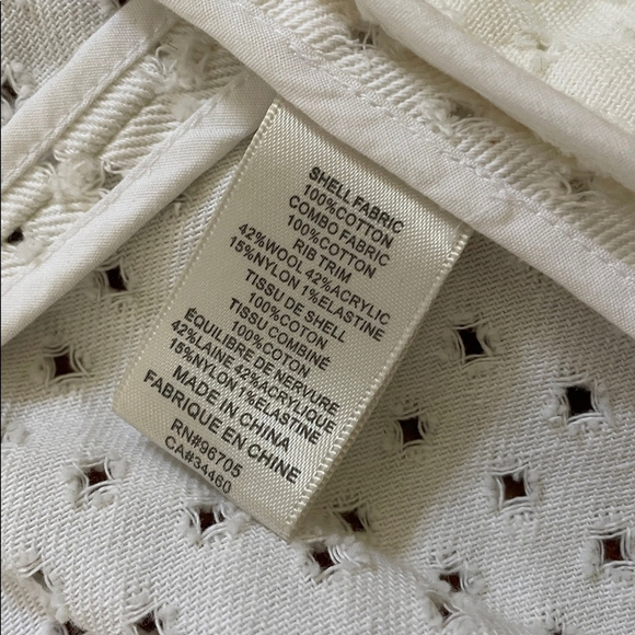 Rebecca Taylor Women’s Size 8 Designer Eyelet White Moto Peplum Zip Up Jacket - Picture 6 of 8